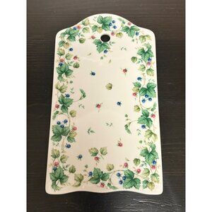 Andrea By Sadek Ceramic Cutting Cheese Board Ivy Vineyard Berry Design